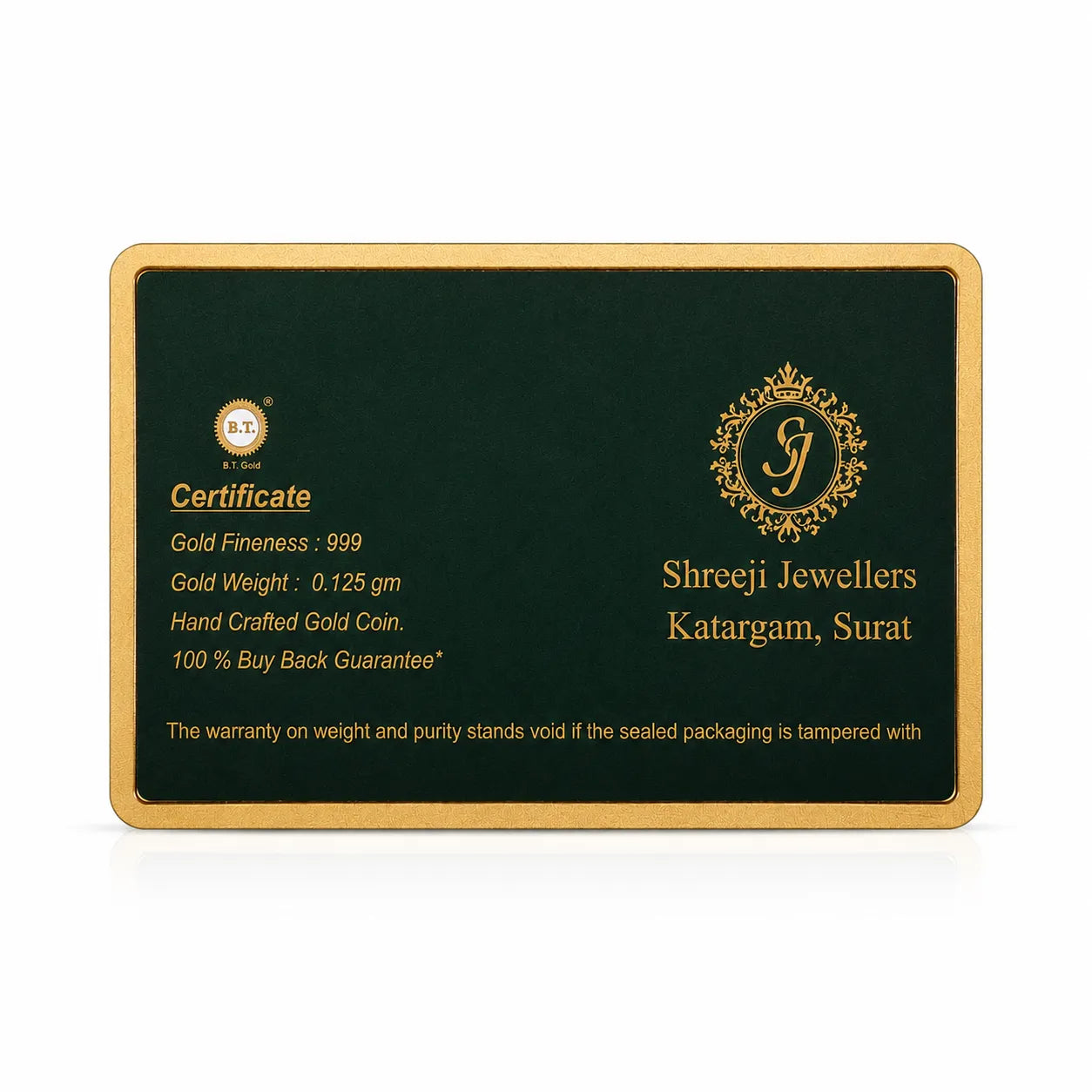 0.125 gm 24K (999) Fine Gold Coin