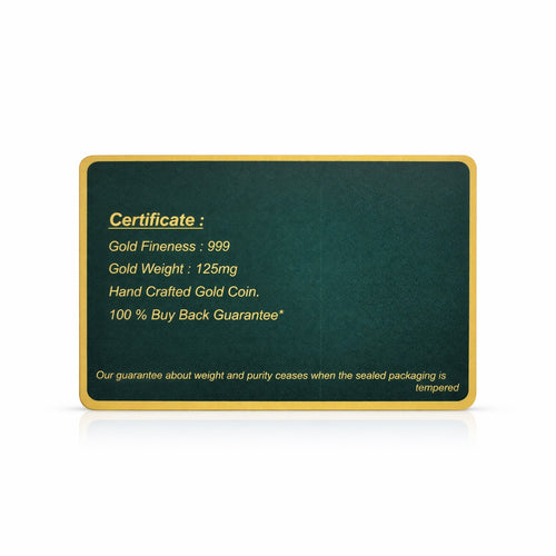 0.125 gm 24K (999) Fine Gold Coin