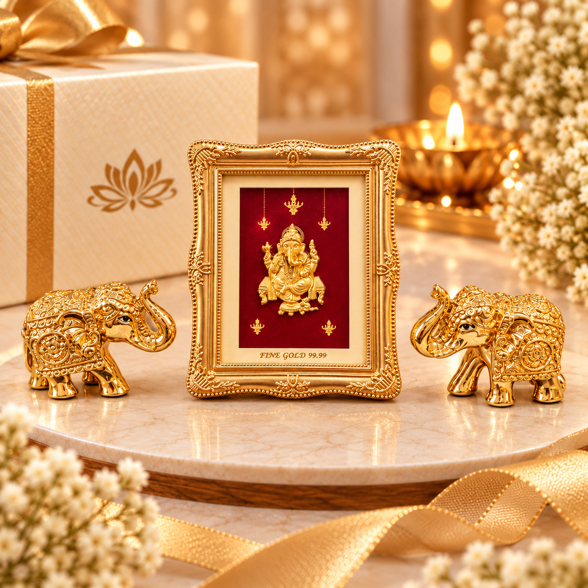 Ganpatiji 24k Gold Frame Gift Set