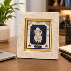 Ganpatiji Square Shape Silver Photo Frame