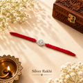 Silver Rakhi with Butterfly Design