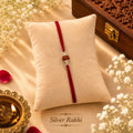 Single Rudraksh Silver Rakhi