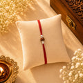 Single Rudraksh with Balls Silver Rakhi